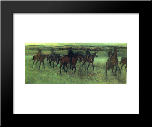 The Riders 20x24 Black Modern Wood Framed Art Print Poster by Degas, Edgar