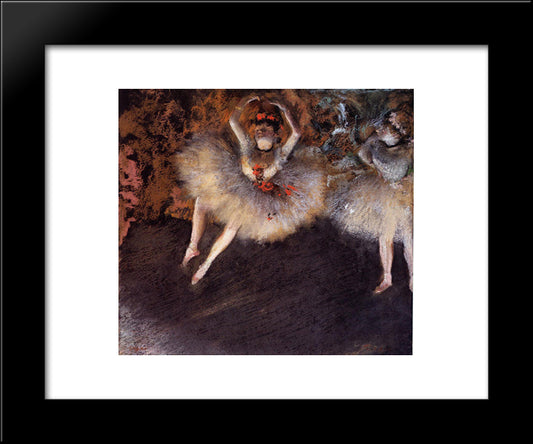 The Step With Battement 20x24 Black Modern Wood Framed Art Print Poster by Degas, Edgar