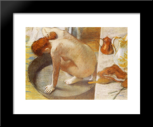 The Tub 20x24 Black Modern Wood Framed Art Print Poster by Degas, Edgar