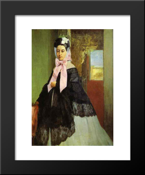 Therese De Gas, Sister Of The Artist, Later Madame Edmond Morbilli 20x24 Black Modern Wood Framed Art Print Poster by Degas, Edgar