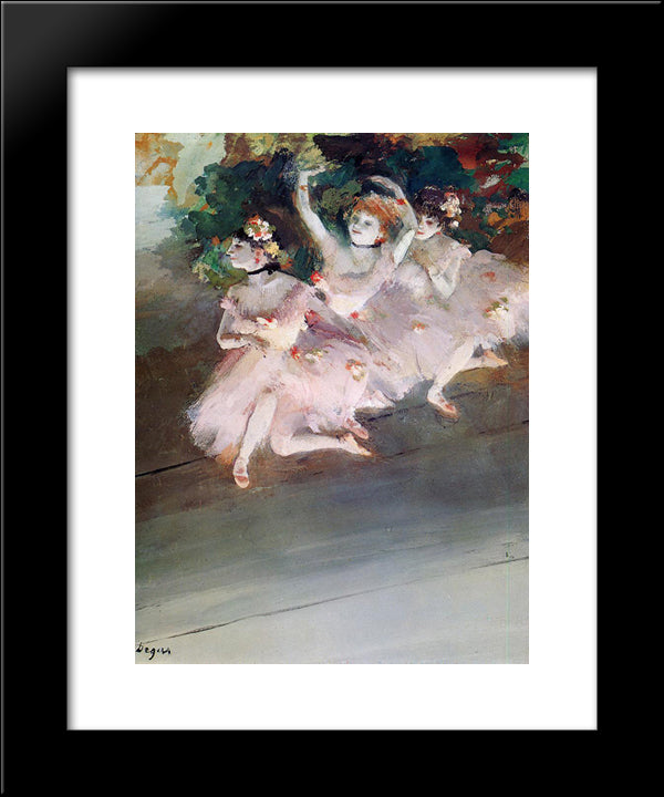 Three Ballet Dancers 20x24 Black Modern Wood Framed Art Print Poster by Degas, Edgar