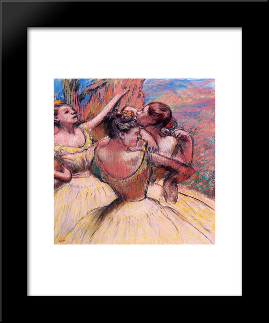 Three Dancers 20x24 Black Modern Wood Framed Art Print Poster by Degas, Edgar