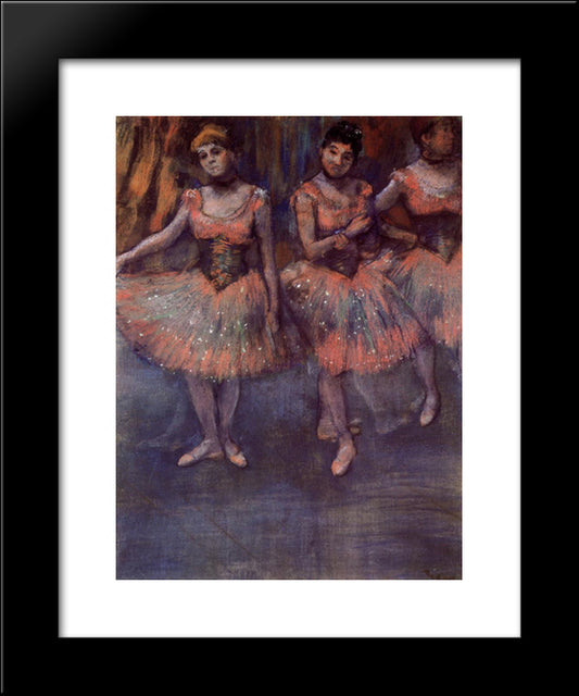 Three Dancers Before Exercise 20x24 Black Modern Wood Framed Art Print Poster by Degas, Edgar