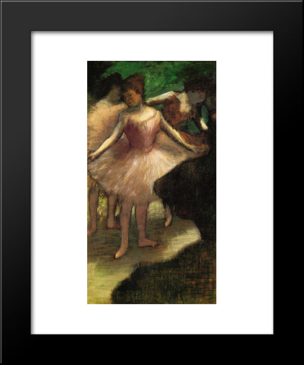 Three Dancers In Pink 20x24 Black Modern Wood Framed Art Print Poster by Degas, Edgar