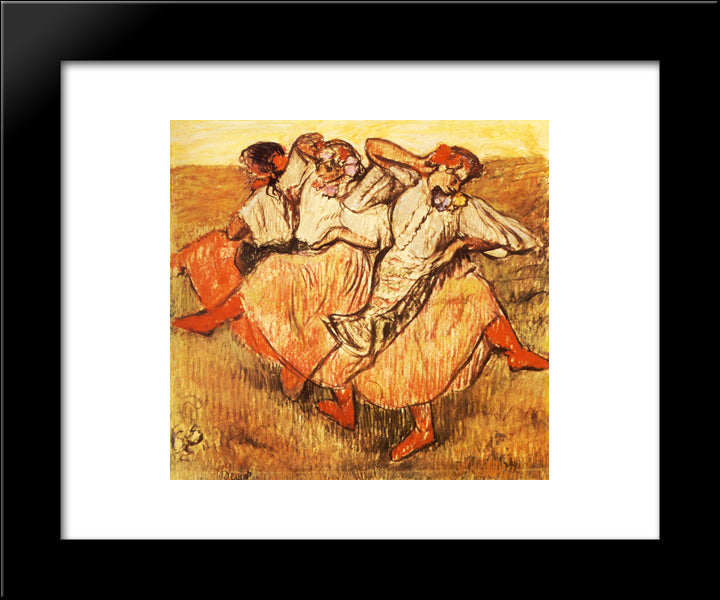 Three Russian Dancers 20x24 Black Modern Wood Framed Art Print Poster by Degas, Edgar
