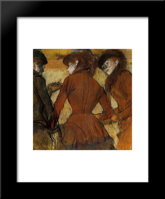 Three Women At The Races 20x24 Black Modern Wood Framed Art Print Poster by Degas, Edgar