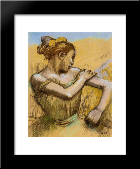 Torso Of A Dancer 20x24 Black Modern Wood Framed Art Print Poster by Degas, Edgar