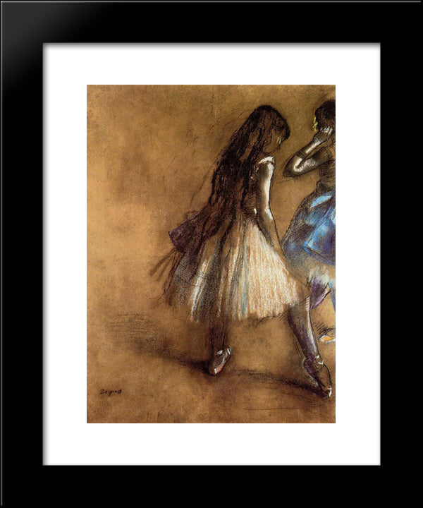 Two Dancers 20x24 Black Modern Wood Framed Art Print Poster by Degas, Edgar