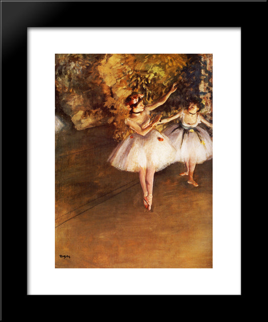Two Dancers On Stage 20x24 Black Modern Wood Framed Art Print Poster by Degas, Edgar