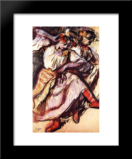 Two Russian Dancers 20x24 Black Modern Wood Framed Art Print Poster by Degas, Edgar