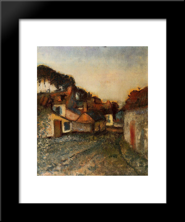 Village Street 20x24 Black Modern Wood Framed Art Print Poster by Degas, Edgar