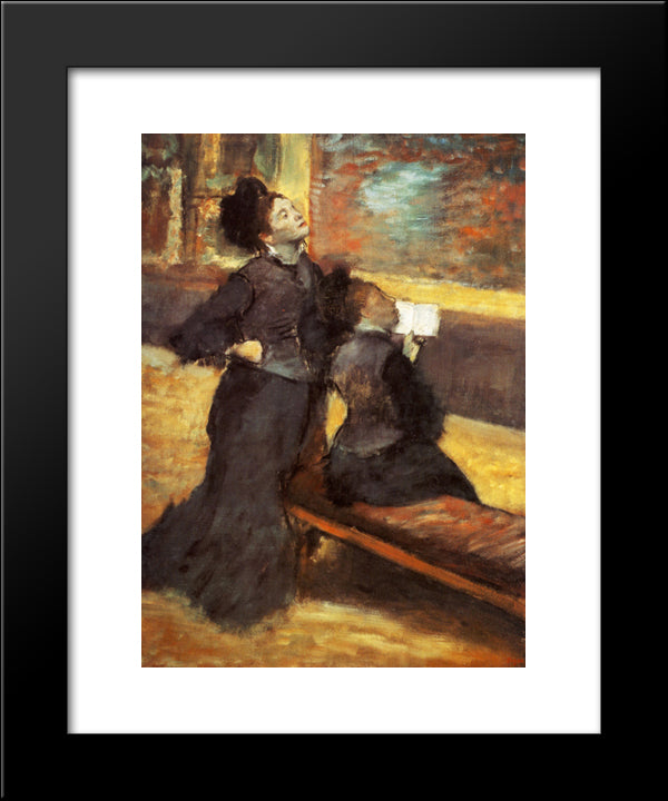 Visit To A Museum 20x24 Black Modern Wood Framed Art Print Poster by Degas, Edgar