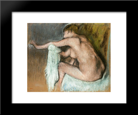 Woman Drying Her Arm 20x24 Black Modern Wood Framed Art Print Poster by Degas, Edgar