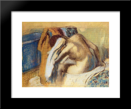 Woman Drying Her Hair 20x24 Black Modern Wood Framed Art Print Poster by Degas, Edgar