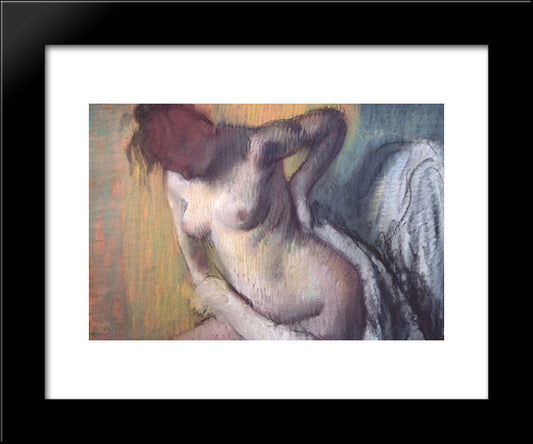 Woman Drying Herself 20x24 Black Modern Wood Framed Art Print Poster by Degas, Edgar