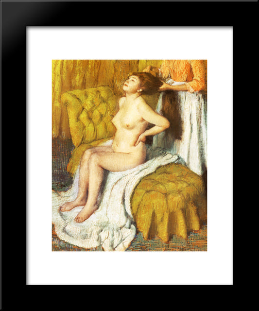 Woman Having Her Hair Combed 20x24 Black Modern Wood Framed Art Print Poster by Degas, Edgar