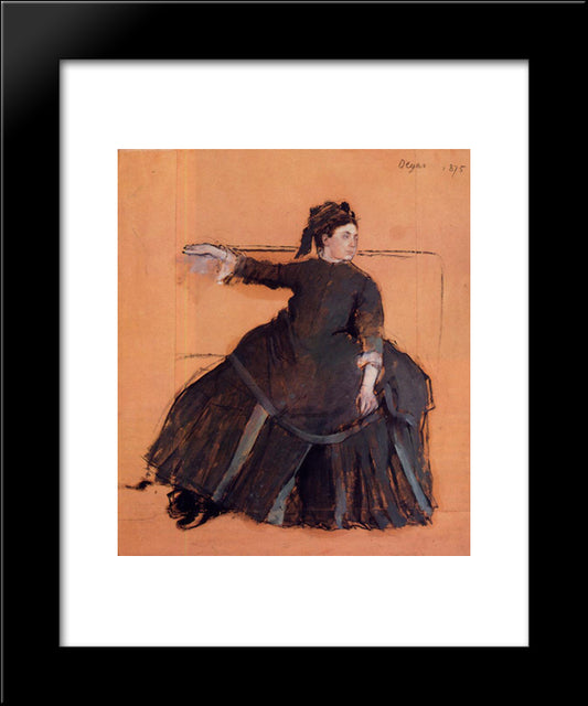 Woman On A Sofa 20x24 Black Modern Wood Framed Art Print Poster by Degas, Edgar