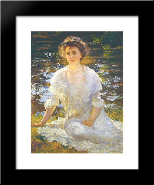 Portrait Of Elanor Hyde Phillips 20x24 Black Modern Wood Framed Art Print Poster by Tarbell, Edmund Charles