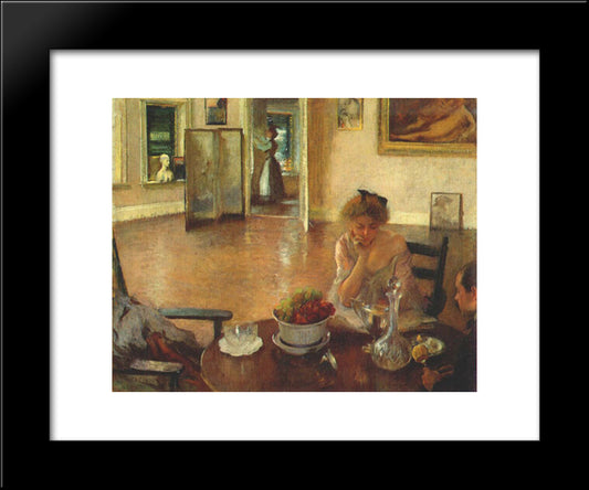 The Breakfast Room 20x24 Black Modern Wood Framed Art Print Poster by Tarbell, Edmund Charles