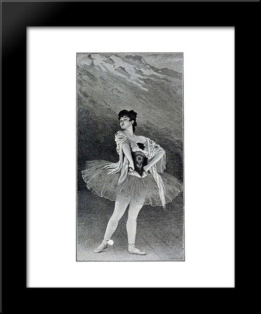 Madame Emma Sandrini. Ballet De La Maladetta 20x24 Black Modern Wood Framed Art Print Poster by Debat-Ponsan, Jacques