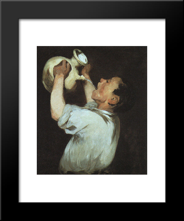 A Boy With A Pitcher 20x24 Black Modern Wood Framed Art Print Poster by Manet, Edouard