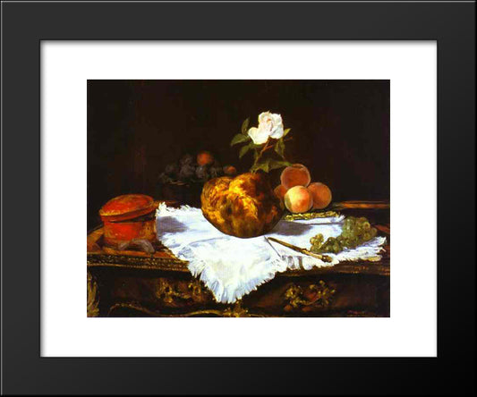 A Brioche 20x24 Black Modern Wood Framed Art Print Poster by Manet, Edouard