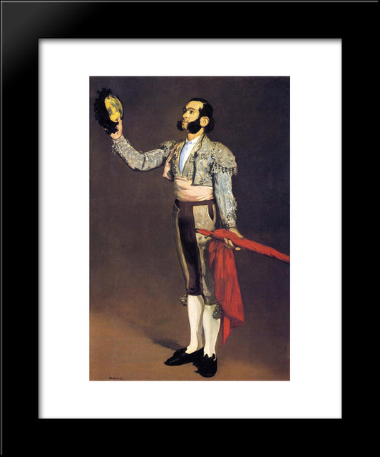 A Matador 20x24 Black Modern Wood Framed Art Print Poster by Manet, Edouard