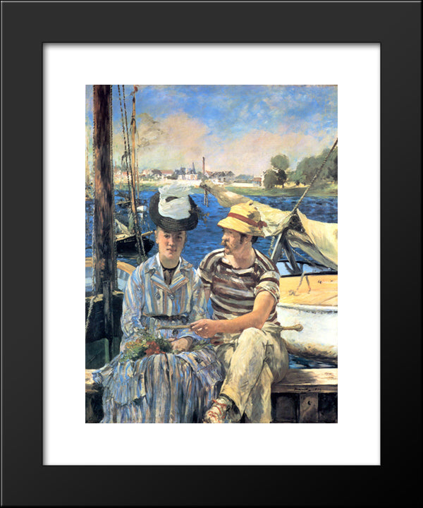 Argenteuil 20x24 Black Modern Wood Framed Art Print Poster by Manet, Edouard