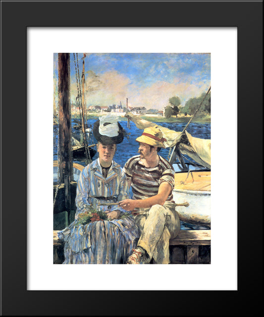 Argenteuil 20x24 Black Modern Wood Framed Art Print Poster by Manet, Edouard