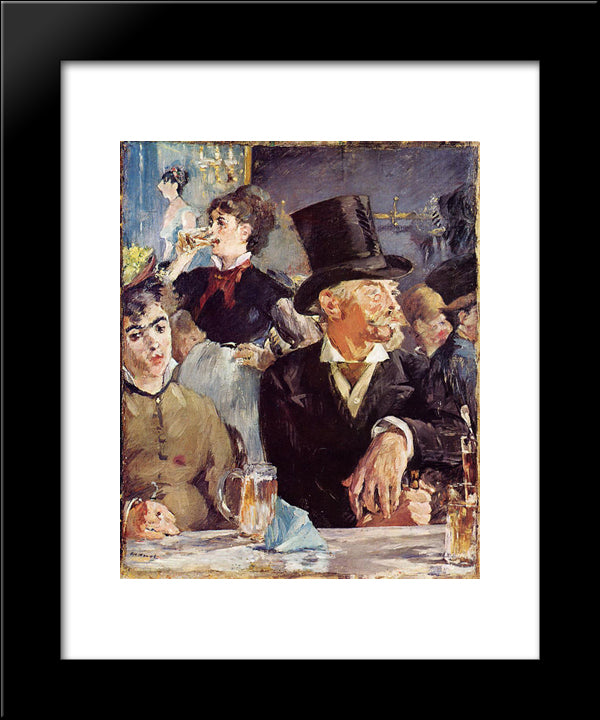 At The Cafe-Concert 20x24 Black Modern Wood Framed Art Print Poster by Manet, Edouard