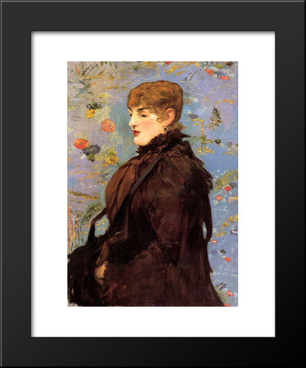 Autumn (Study Of Mery Laurent) 20x24 Black Modern Wood Framed Art Print Poster by Manet, Edouard