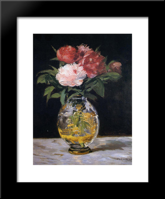 Bouquet Of Flowers 20x24 Black Modern Wood Framed Art Print Poster by Manet, Edouard
