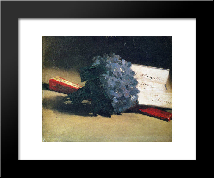 Bouquet Of Violets 20x24 Black Modern Wood Framed Art Print Poster by Manet, Edouard