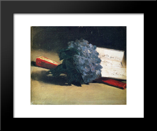 Bouquet Of Violets 20x24 Black Modern Wood Framed Art Print Poster by Manet, Edouard