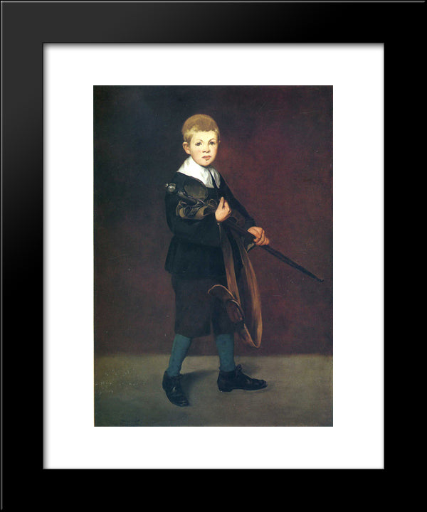 Boy With A Sword 20x24 Black Modern Wood Framed Art Print Poster by Manet, Edouard