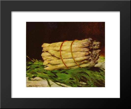 Bundle Of Aspargus 20x24 Black Modern Wood Framed Art Print Poster by Manet, Edouard