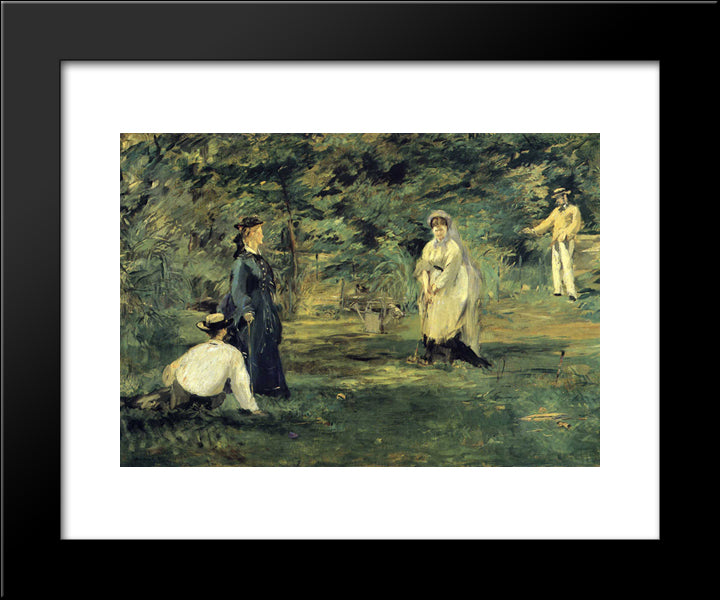 Croquet 20x24 Black Modern Wood Framed Art Print Poster by Manet, Edouard