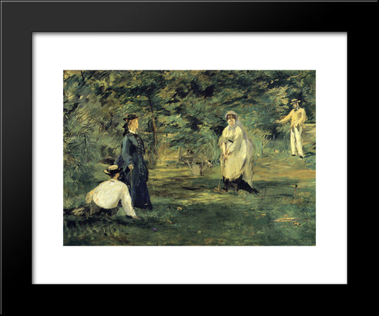 Croquet 20x24 Black Modern Wood Framed Art Print Poster by Manet, Edouard