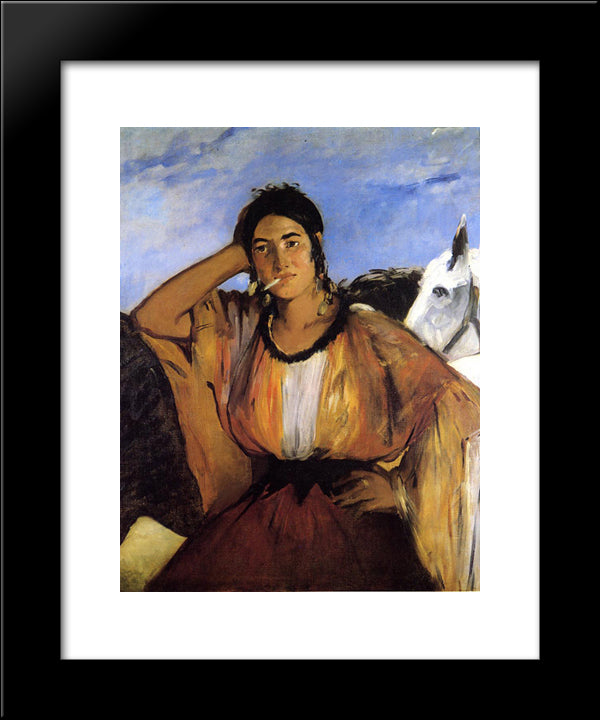 Gypsy With A Cigarette 20x24 Black Modern Wood Framed Art Print Poster by Manet, Edouard