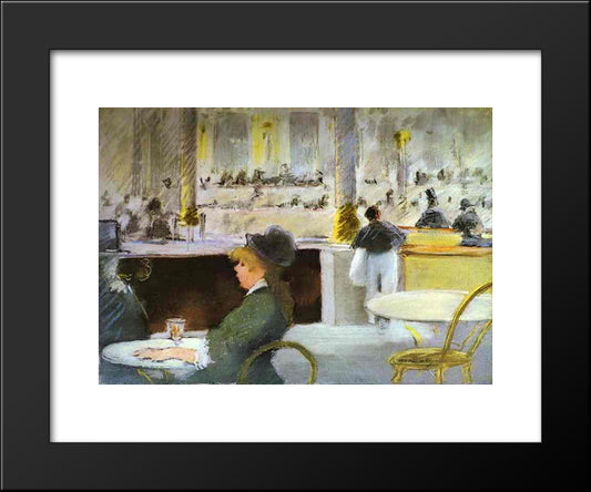 Interior Of A Cafe 20x24 Black Modern Wood Framed Art Print Poster by Manet, Edouard