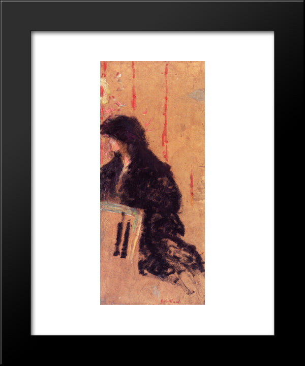 A Somber Dress 20x24 Black Modern Wood Framed Art Print Poster by Vuillard, Edouard