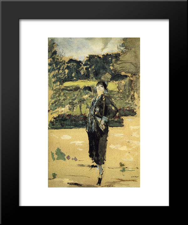 Black Dress 20x24 Black Modern Wood Framed Art Print Poster by Vuillard, Edouard