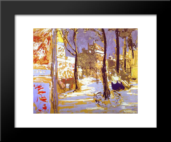 Boulevard Of Battignolles 20x24 Black Modern Wood Framed Art Print Poster by Vuillard, Edouard