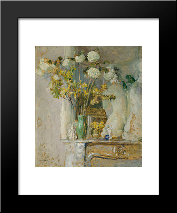 Guelder Roses And The Venus Of Milo 20x24 Black Modern Wood Framed Art Print Poster by Vuillard, Edouard