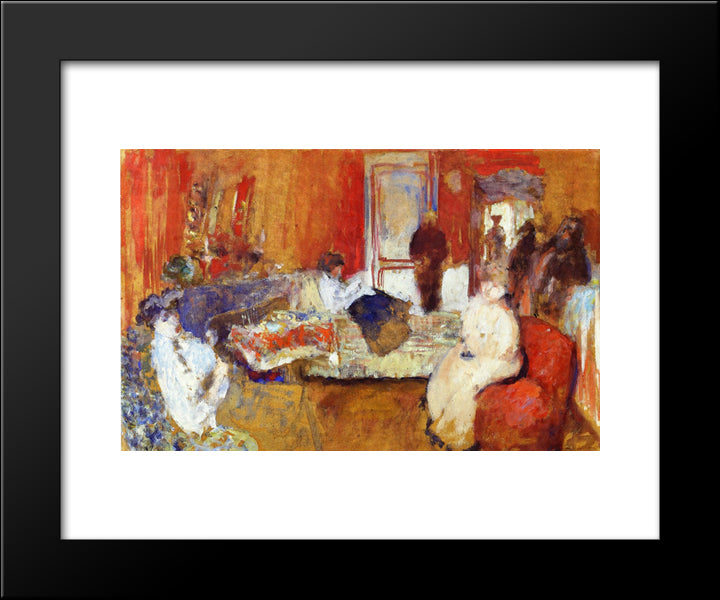 In The Red Room 20x24 Black Modern Wood Framed Art Print Poster by Vuillard, Edouard