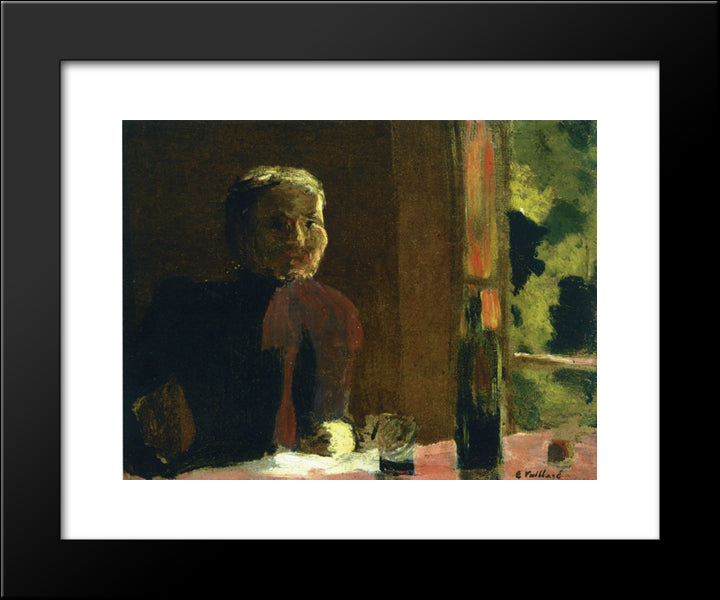 Madame Vuillard At Table 20x24 Black Modern Wood Framed Art Print Poster by Vuillard, Edouard