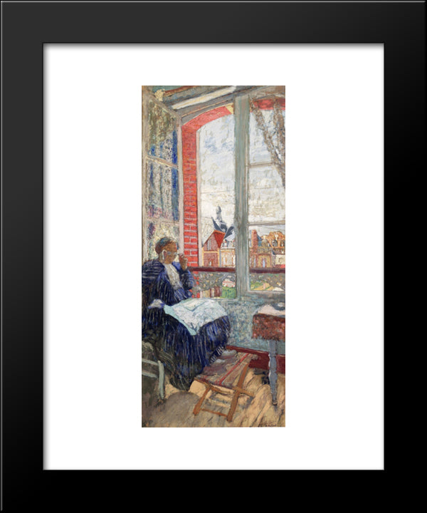 Madame Vuillard At The Hotel 20x24 Black Modern Wood Framed Art Print Poster by Vuillard, Edouard