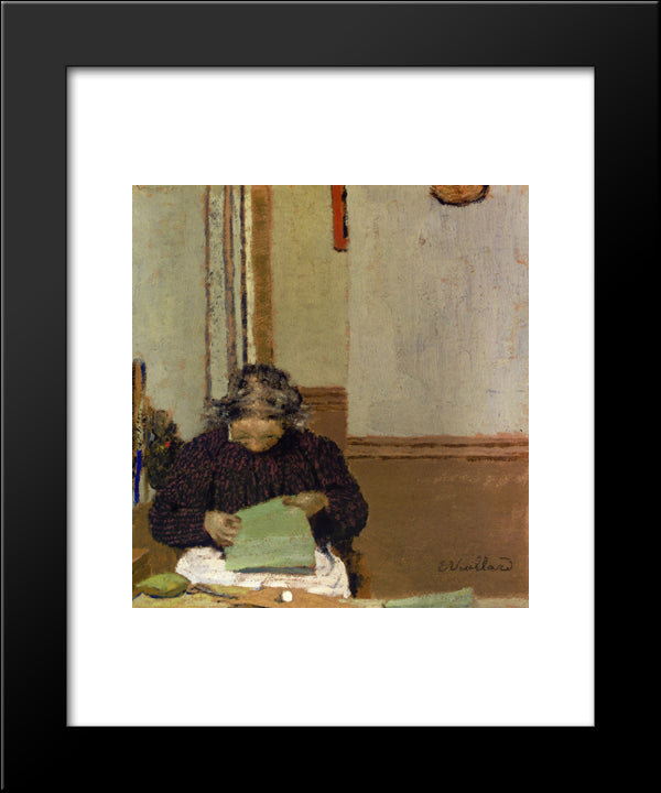 Madame Vuillard Cousant 20x24 Black Modern Wood Framed Art Print Poster by Vuillard, Edouard