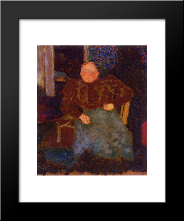 Madame Vuillard Seated 20x24 Black Modern Wood Framed Art Print Poster by Vuillard, Edouard