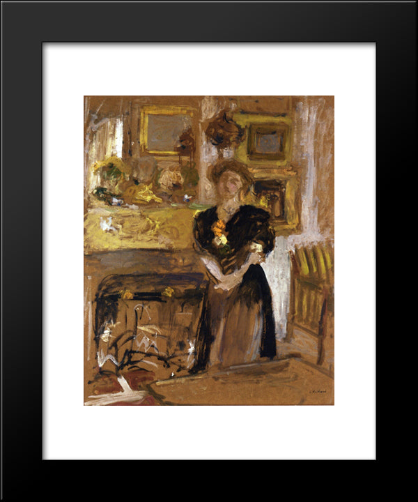 Portrait Of Madame Marie Des Jardins Fontaine 20x24 Black Modern Wood Framed Art Print Poster by Vuillard, Edouard